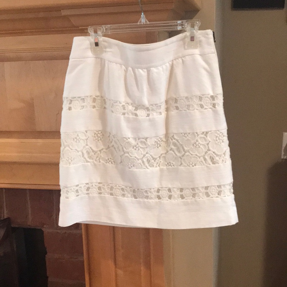 Loft skirt lace inlay cream size 0 petite